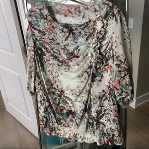 Ted Baker RARE silk blouse + dragonflies